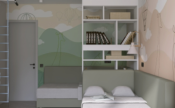 Дизайн интерьера детской для разнополых детей в скандинавском стиле Дизайн интерьера детской для разнополых детей в скандинавском стиле