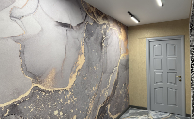 Роскошное сочетание: коричнево-серый с золотом