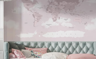 Подбираем однотонные обои - компаньоны к картам мира Citydecor