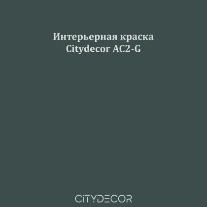 Краска Citydecor сатиновая для стен и потолков, оттенок AC2-G (графитово-зелёный)