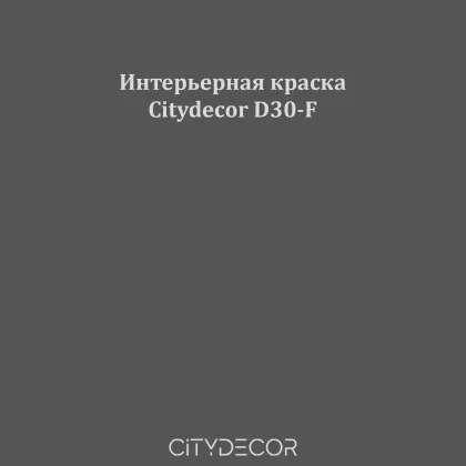Краска Citydecor сатиновая для стен и потолков, оттенок D30-F (тёмный графит)