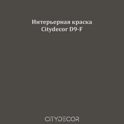 Краска Citydecor сатиновая для стен и потолков, оттенок D9-F (тёмный графит)