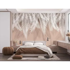 Фотообои на заказ по индивидуальному размеру Citydecor Пальмовые листья (пудровый) 14