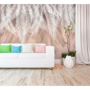 Фотообои на заказ по индивидуальному размеру Citydecor Пальмовые листья (пудровый) 15