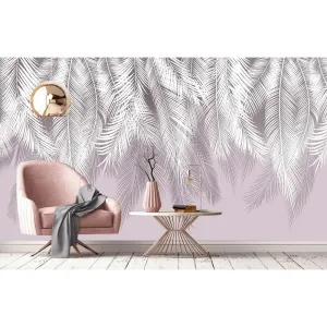 Фотообои на заказ по индивидуальному размеру Citydecor Пальмовые листья (пурпурный) 19