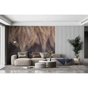 Фотообои на заказ по индивидуальному размеру Citydecor Пальмовые листья с оттенком (бежевый-серый) 2 23