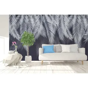 Фотообои на заказ по индивидуальному размеру Citydecor Пальмовые листья с оттенком (голубой-синий) 27