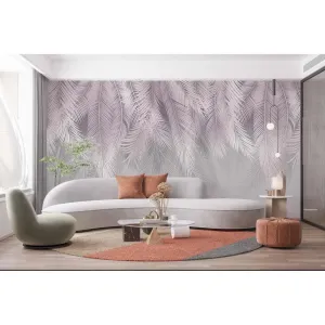 Фотообои на заказ по индивидуальному размеру Citydecor Пальмовые листья с оттенком (пудровый-серый) 29