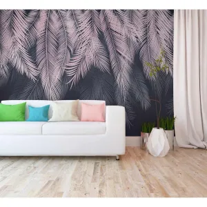 Фотообои на заказ по индивидуальному размеру Citydecor Пальмовые листья с оттенком (пудровый-синий) 30