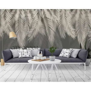 Фотообои на заказ по индивидуальному размеру Citydecor Пальмовые листья (графит) 32