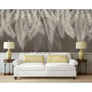 Фотообои на заказ по индивидуальному размеру Citydecor Пальмовые листья (коричневый) 34