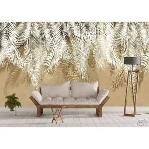 Фотообои на заказ по индивидуальному размеру Citydecor Пальмовые листья (бежевые гранж) 35