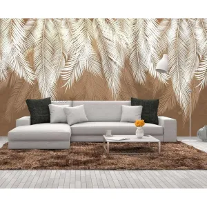 Фотообои на заказ по индивидуальному размеру Citydecor Пальмовые листья (коричневые гранж) 36