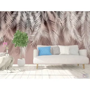 Фотообои на заказ по индивидуальному размеру Citydecor Пальмовые листья (пудровый) 42
