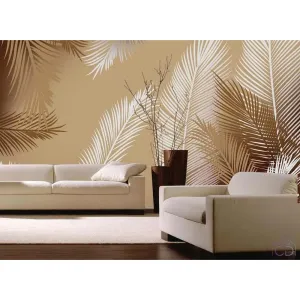 Фотообои на заказ по индивидуальному размеру Citydecor Пальмовые листья (бежевый) 56