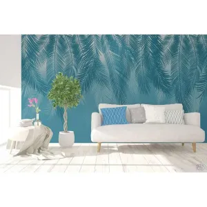 Фотообои на заказ по индивидуальному размеру Citydecor Пальмовые листья (насыщенный синий) 59