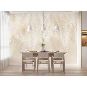 Фотообои на заказ по индивидуальному размеру Citydecor Пальмовые листья (топленое молоко) 61