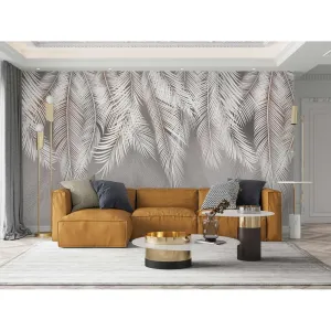 Фотообои на заказ по индивидуальному размеру Citydecor Пальмовые листья с оттенком (светло-серые) 62