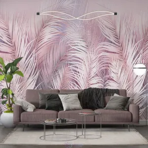 Фотообои на заказ по индивидуальному размеру Citydecor Пальмовые листья AIR (розовый-пурпурный) 64