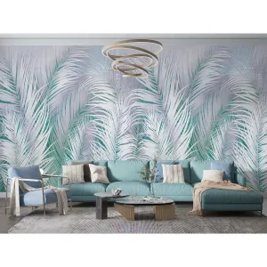 Фотообои на заказ по индивидуальному размеру Citydecor Пальмовые листья AIR (зеленый-пурпурный) 66