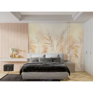 Фотообои на заказ по индивидуальному размеру Citydecor Пальмовые листья AIR (песочный-золотой) 69