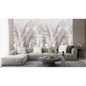 Фотообои на заказ по индивидуальному размеру Citydecor Пальмовые листья AIR (коричневый-серый) 71