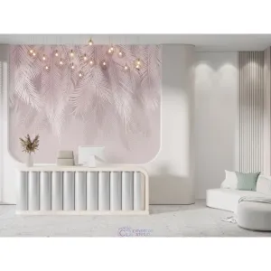 Фотообои на заказ по индивидуальному размеру Citydecor Пальмовые листья (нежно-розовый) 77