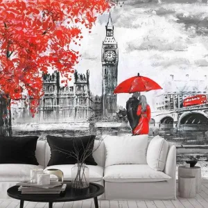 Фотообои на заказ по индивидуальному размеру Citydecor Лондон акварель 2