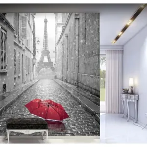 Фотообои на заказ по индивидуальному размеру Citydecor Красный зонт