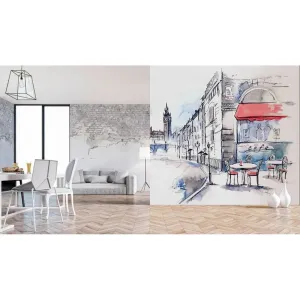 Фотообои на заказ по индивидуальному размеру Citydecor Лондон акварель