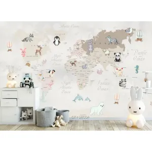 Фотообои на заказ по индивидуальному размеру Citydecor Детская (карта мира) 103
