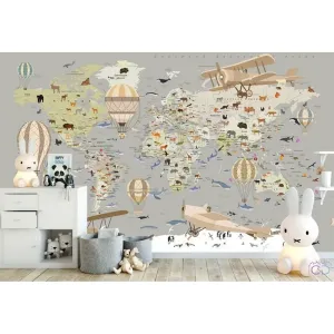 Фотообои на заказ по индивидуальному размеру Citydecor Детская (карта мира) 149