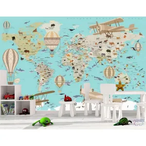 Фотообои на заказ по индивидуальному размеру Citydecor Детская (карта мира) 153