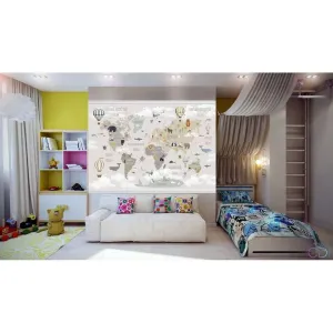 Фотообои на заказ по индивидуальному размеру Citydecor Детская (карта мира) 188