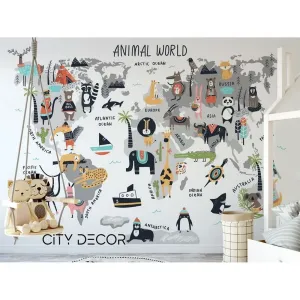 Фотообои на заказ по индивидуальному размеру Citydecor Детская (карта мира) 22