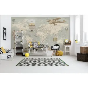 Фотообои на заказ по индивидуальному размеру Citydecor Карта мира на русском