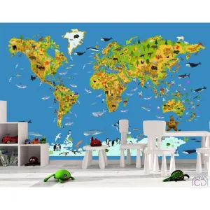 Фотообои на заказ по индивидуальному размеру Citydecor Детская (карта мира) 287