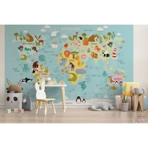 Фотообои на заказ по индивидуальному размеру Citydecor Детская (карта мира) 291