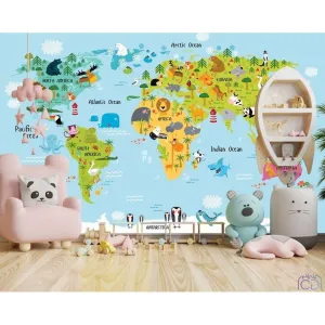Фотообои на заказ по индивидуальному размеру Citydecor Детская (карта мира) 296