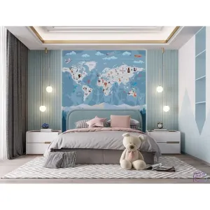 Фотообои на заказ по индивидуальному размеру Citydecor Детская (карта мира) 300