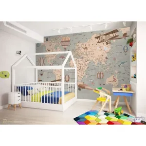 Фотообои на заказ по индивидуальному размеру Citydecor Детская (карта мира) 311