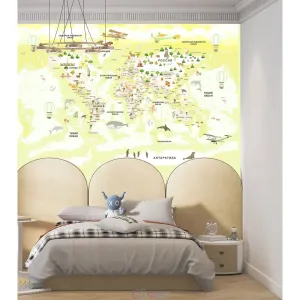 Фотообои на заказ по индивидуальному размеру Citydecor Детская (карта мира) 345