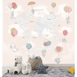 Фотообои на заказ по индивидуальному размеру Citydecor Детская (карта мира) 350
