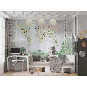 Дизайнерские фотообои по индивидуальному размеру Citydecor Детская (карта мира) 386 Дизайнерские фотообои по индивидуальному размеру Citydecor Детская (карта мира) 386