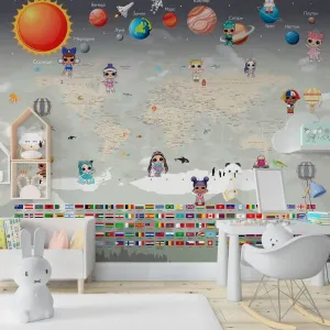 Дизайнерские фотообои по индивидуальному размеру Citydecor Детская (карта мира LOL) 408 Дизайнерские фотообои по индивидуальному размеру Citydecor Детская (карта мира LOL) 408