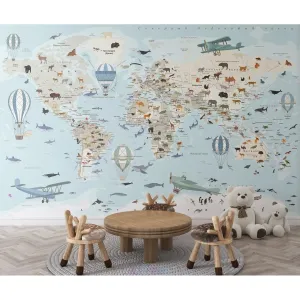 Фотообои на заказ по индивидуальному размеру Citydecor Детская (карта мира) 426