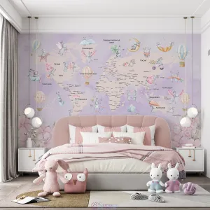 Фотообои на заказ по индивидуальному размеру Citydecor Детская (карта мира) 465