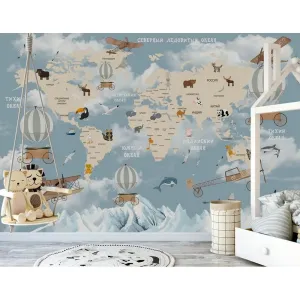Фотообои на заказ по индивидуальному размеру Citydecor Детская (карта мира) 81