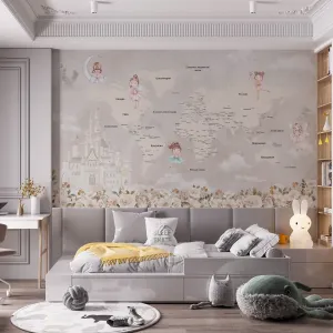 Фотообои на заказ по индивидуальному размеру Citydecor Детская (карта мира) Феи 488