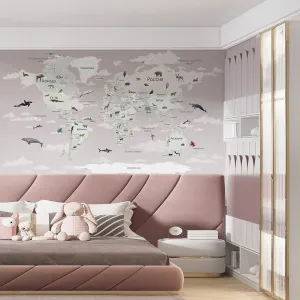 Фотообои на заказ по индивидуальному размеру Citydecor Детская (карта мира) 492